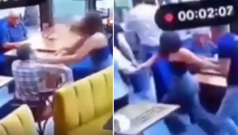 Garsona Tokat Atan Müşteri, Kafede Tekme Tokat Dayak Yedi!