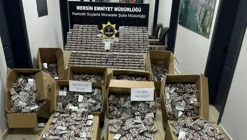 Mersin'de Tarihi Uyuşturucu Baskını: 387 Bin Hap Ele Geçirildi!
